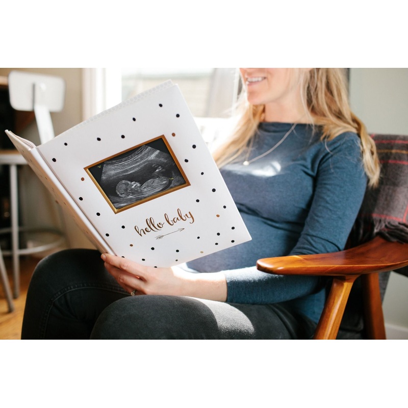 Pearhead | Sonogram Baby Book Black & Gold