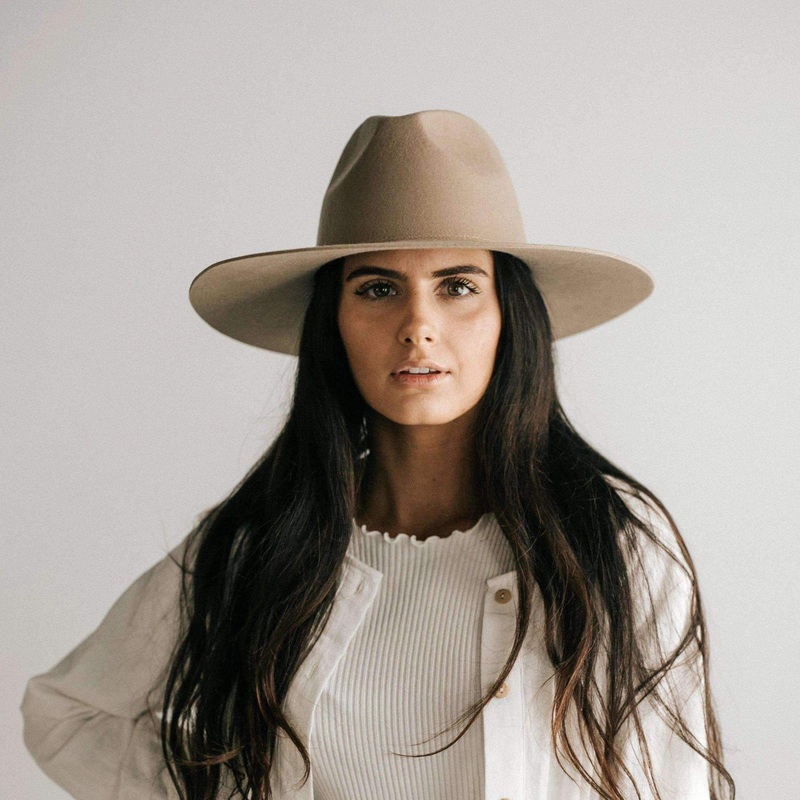 Gigi Pip | Emma Wide Brim Fedora XS Tan