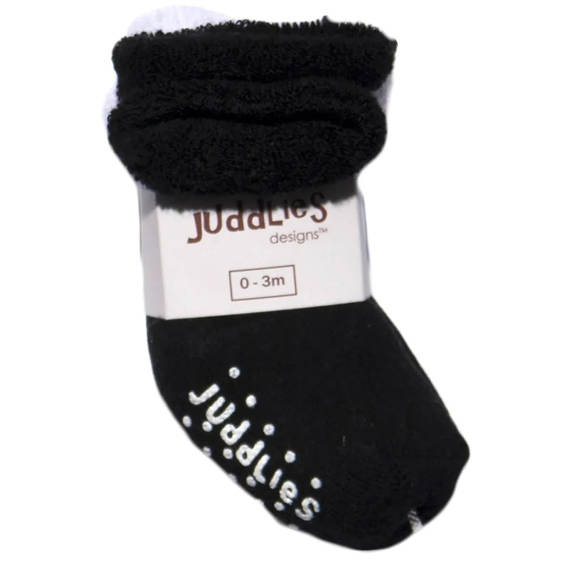 Juddlies | Infant Socks | 2pk NB Black & White