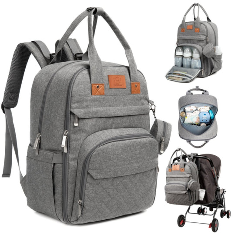 KeaBabies | Rove Diaper Bag Grey