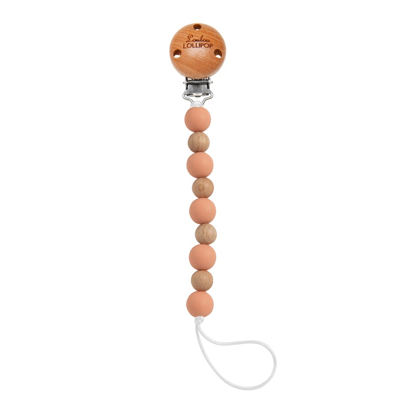 Loulou Lollipop | Celeste Pacifier Clip Coral