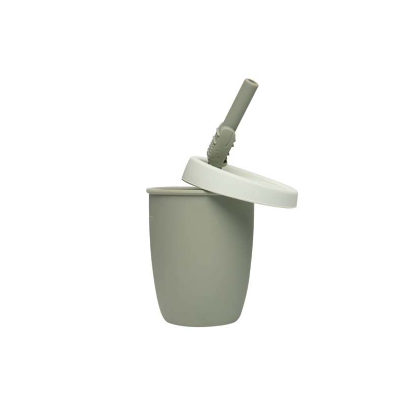 Loulou Lollipop | Silicone Cup with Straw Alligator