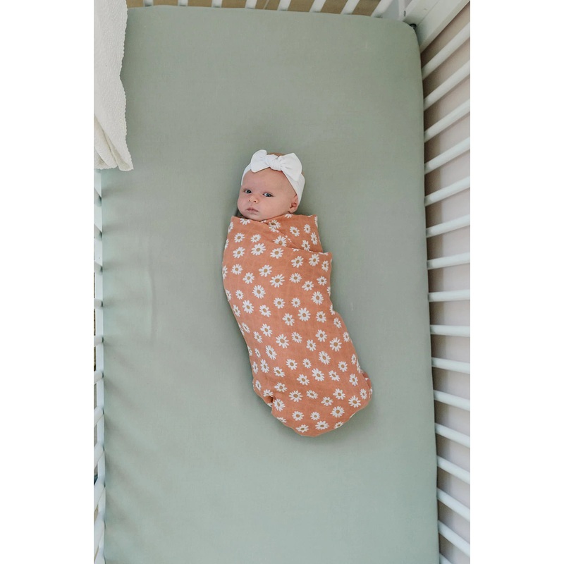 Mebie Baby | Stretch Crib Sheet Dusty Blue