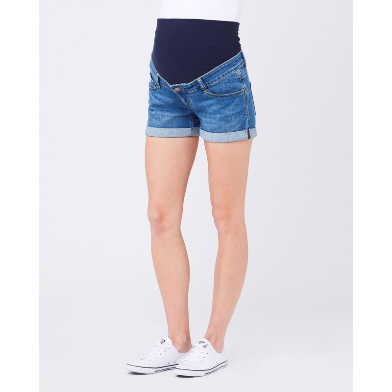 Ripe Maternity | Denim Shorty Shorts S Blue