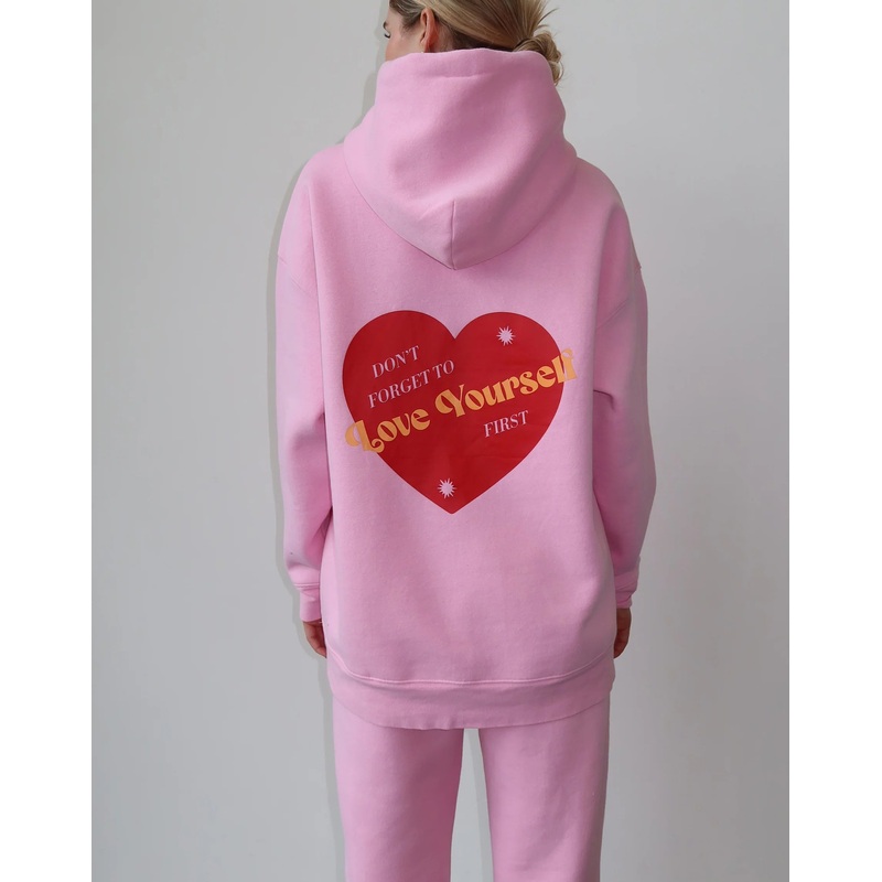 Brunette the Label | “LOVE YOURSELF” Classic Hoodie XS/S Baby Pink