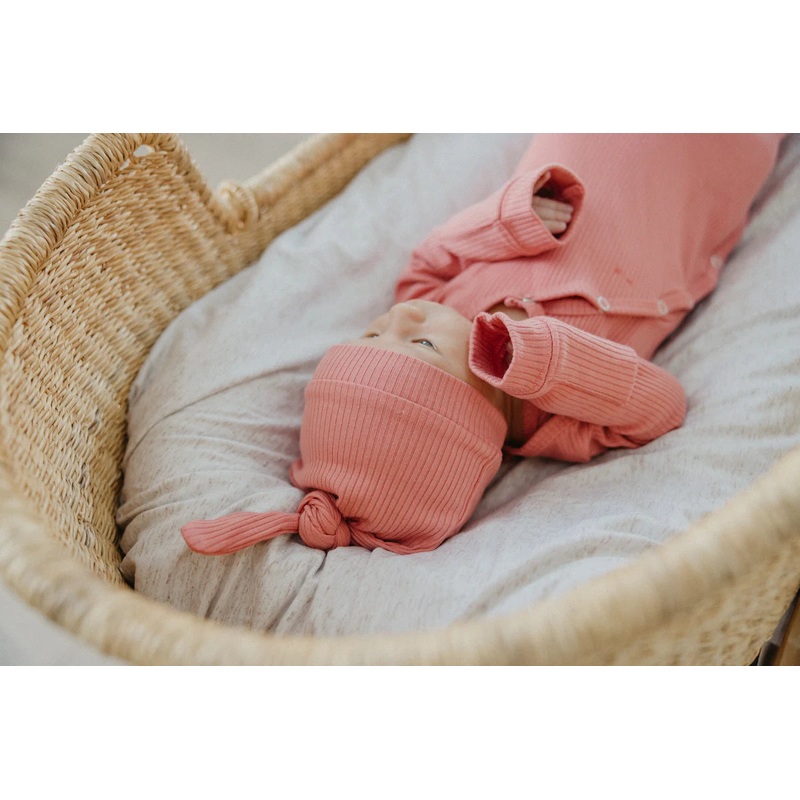 Copper Pearl | Rib Knit Top Knot Hat Atlantic