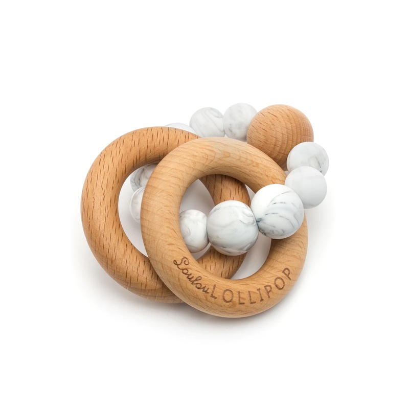 Loulou Lollipop | Bubble Silicone & Wood Rattle Marble
