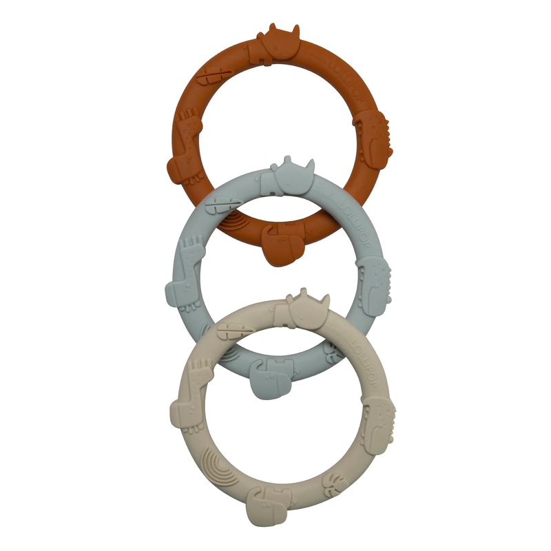 Loulou Lollipop | Wild Teething Ring Set Ginger Honey