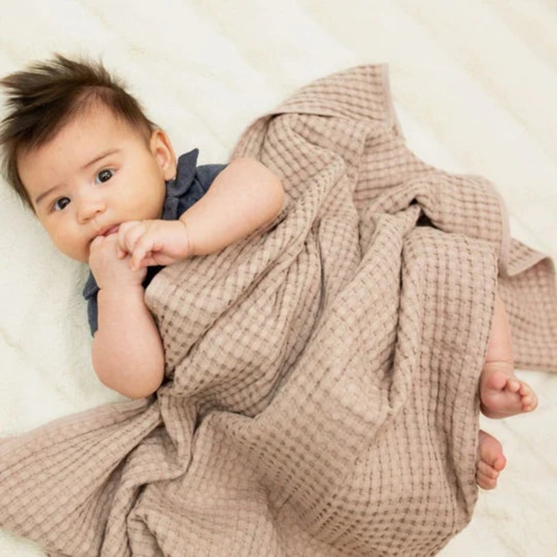 Lulujo | Waffle Weave Blankets Ballet Slipper