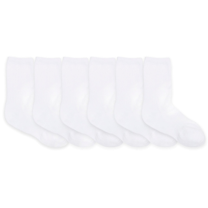 Robeez | 6-Pack Kids Crew Socks 5-6.5 White