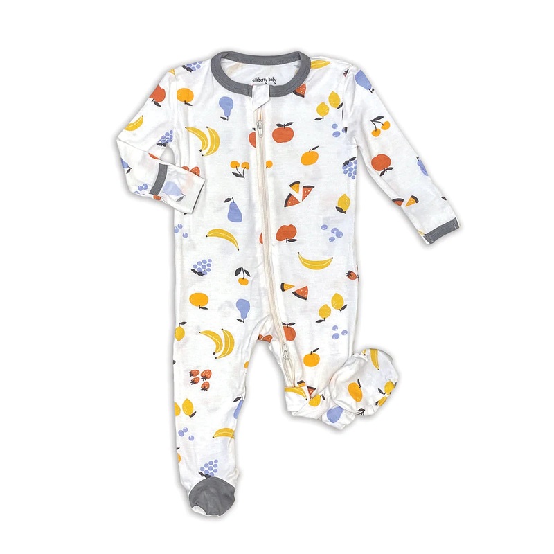 Silkberry Baby | Spring ’24 Bamboo Zip Up Footie 0-3m Fruit Salad
