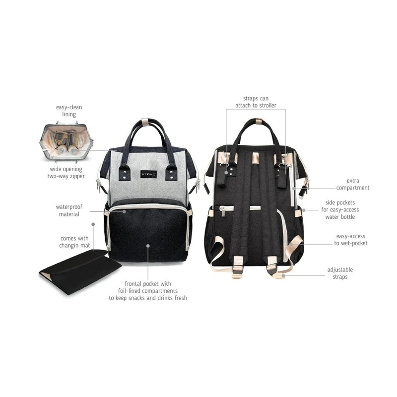 Stonz | Diaper Backpack 2 Black
