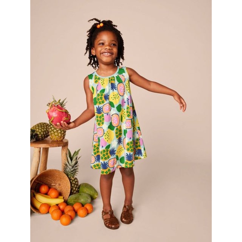 Tea Collection | Trapeze Dress 3-6m Tropical Fruit