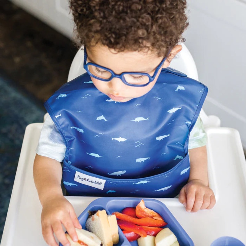 Tiny Twinkle | Mess-Proof Easy Bibs – 3pk 3pk Ocean – Dinosaur – Slate