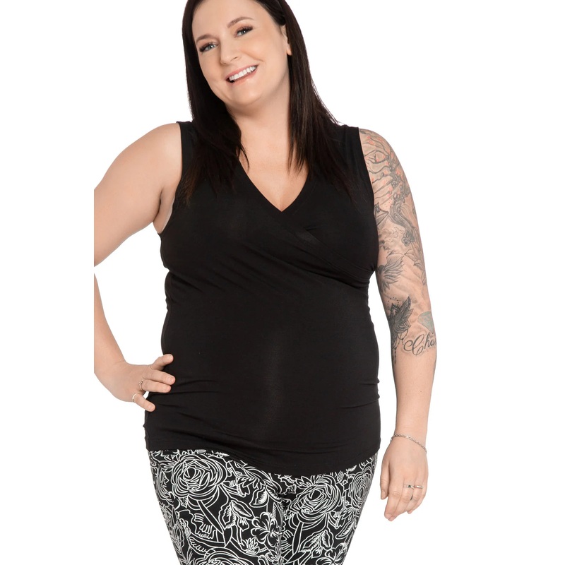 Atelier Veronique B | Crossover Nursing Cami S Black