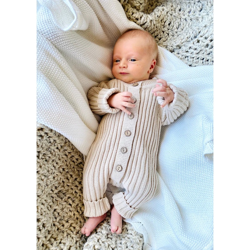 ba.be.O | Knit Romper 0-3m Honey Oat