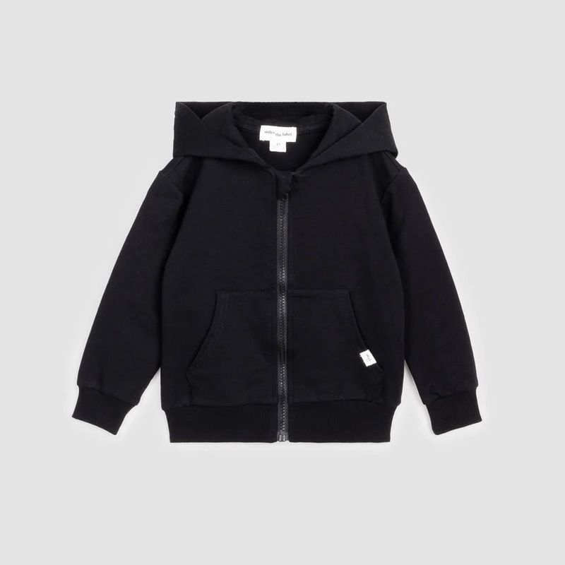 Miles the Label | Black Zip-Up Hoodie 3m Black