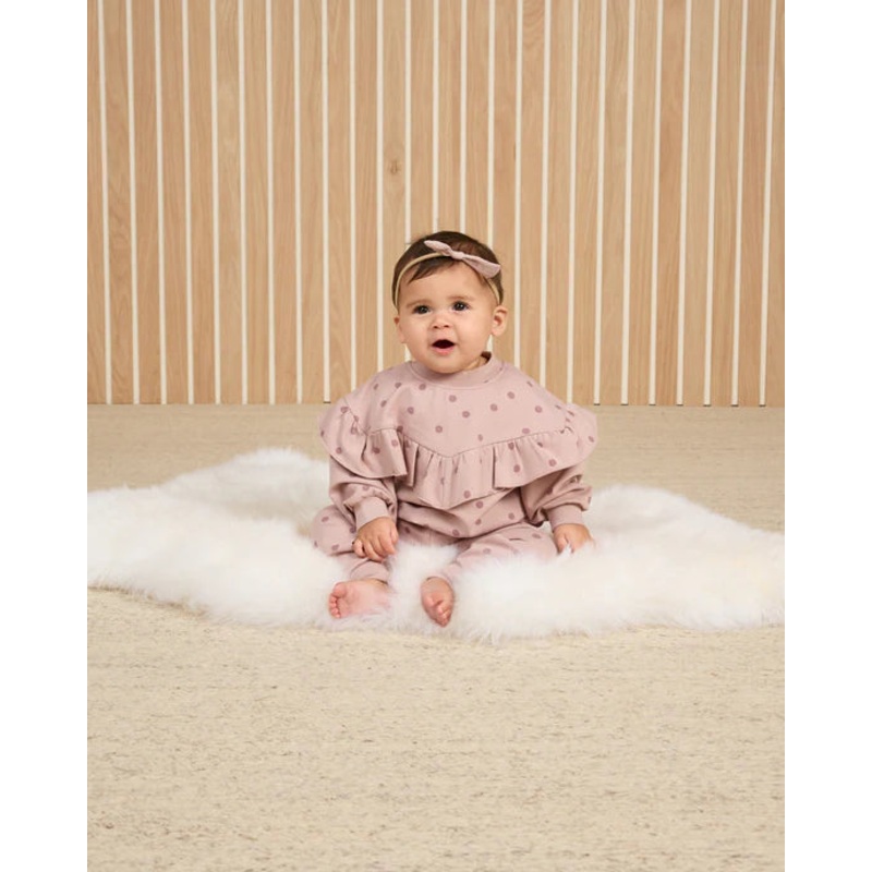 Quincy Mae | Polka Dots Relaxed Fleece Sweatpant 0-3m Polka Dots