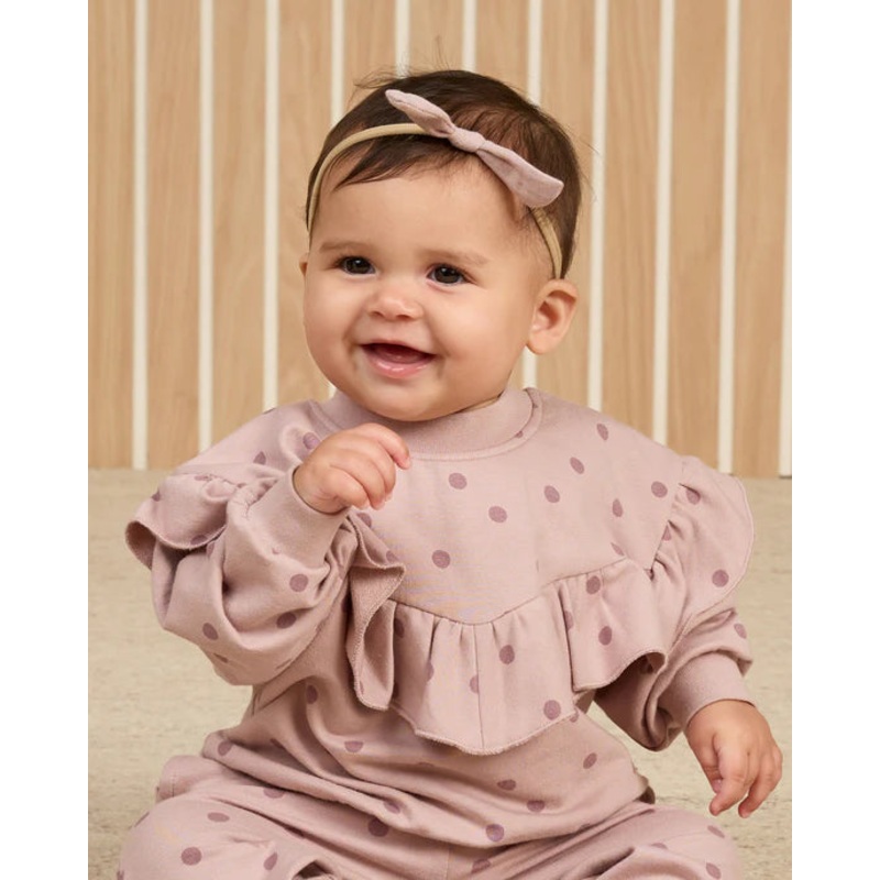 Quincy Mae | Polka Dots Ruffle Fleece Sweatshirt 0-3m Polka Dots