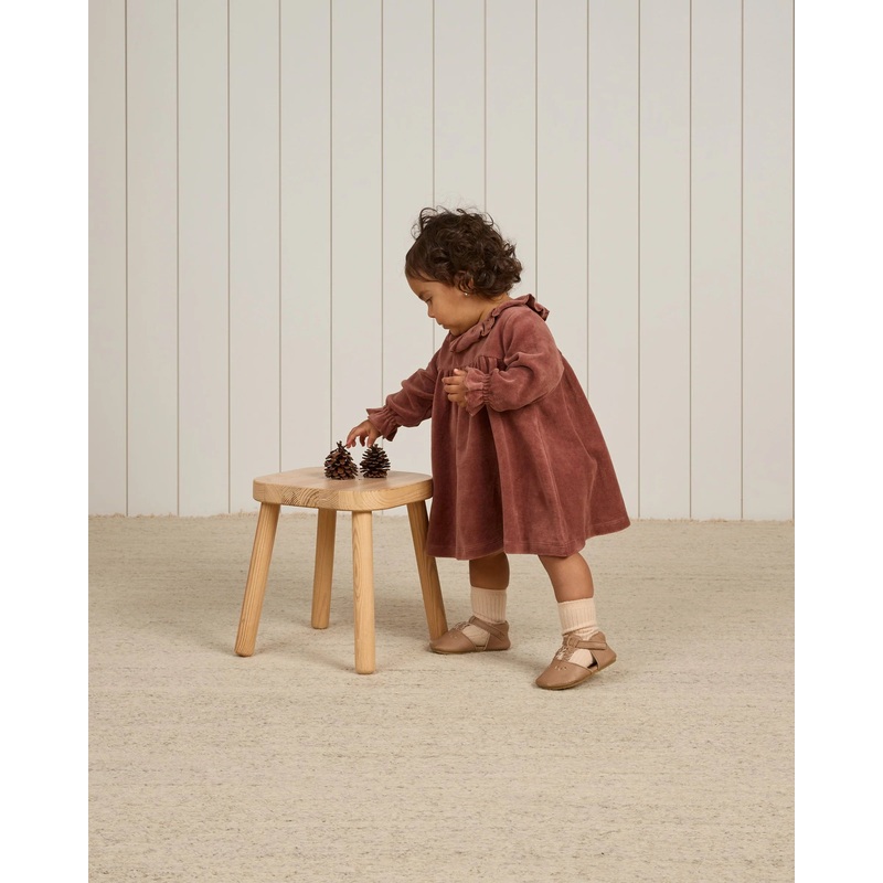 Quincy Mae | Velour Baby Dress 0-3m Cranberry