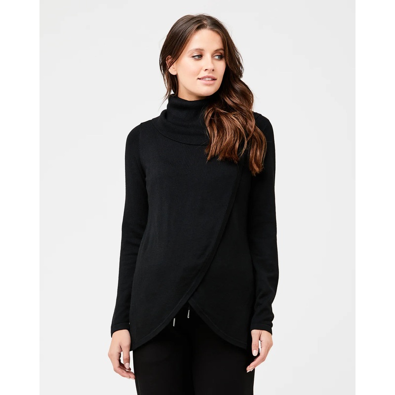 Ripe Maternity | Cowl Neck Nursing Knit XS Black