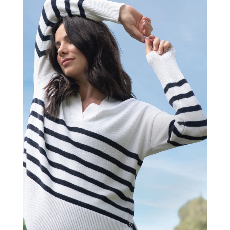 Ripe Maternity | Hanna Nursing Knit XS White / Navy