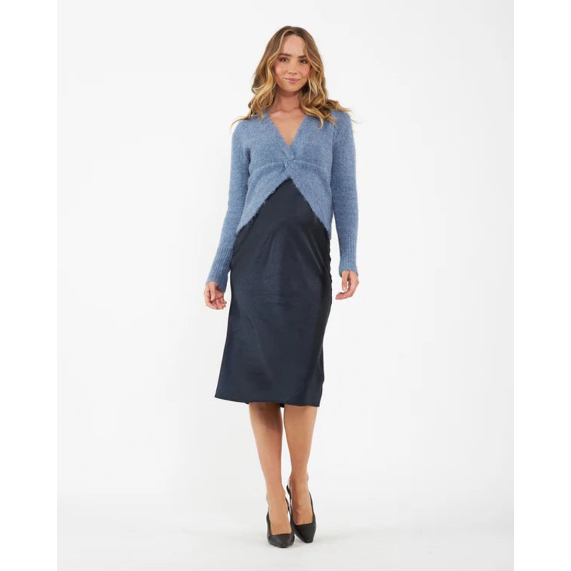 Ripe Maternity | Nala Knot Front Knit XS Dusty Blue