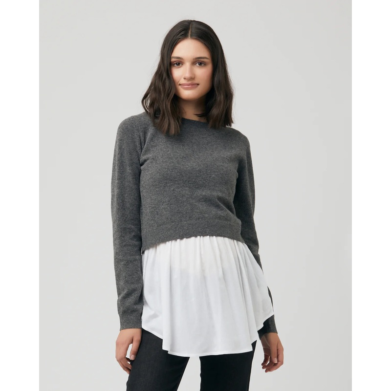 Ripe Maternity | Sandy Detachable Nursing Knit Top XS Chocolate