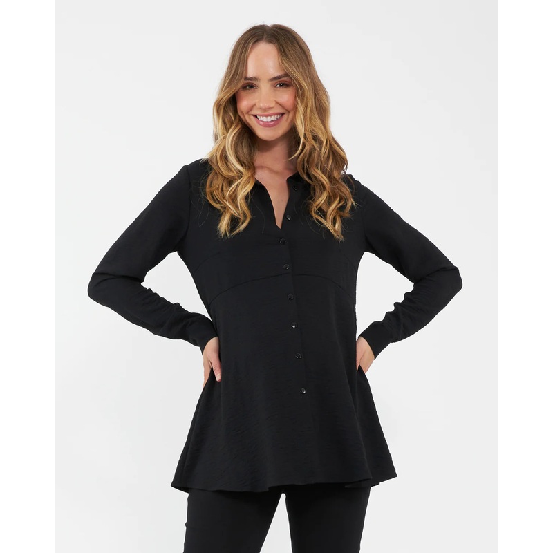 Ripe Maternity | Tina Peplum Shirt XS Black
