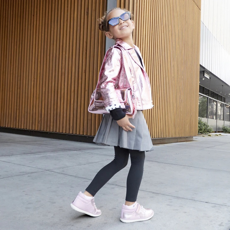 Stride Rite | Pink Shimmer Ames Sneaker 5 SHIMPINK