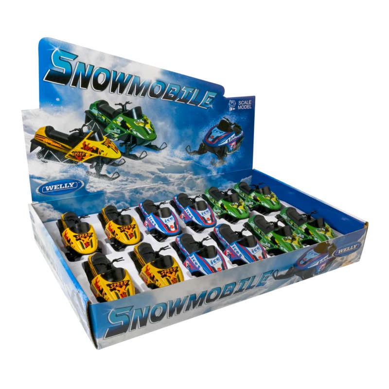 Welly | Pull Back Snowmobile Green