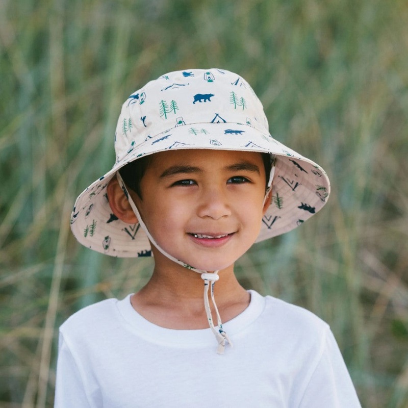 Jan & Jul | Cotton Bucket Hat 0-6m Bear Camp