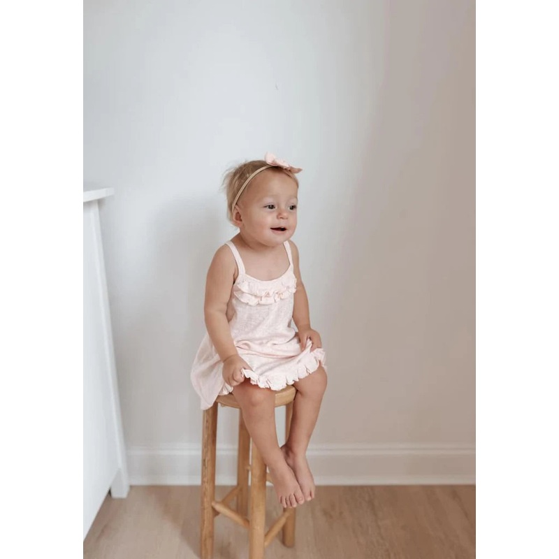 L’oved Baby | Organic Pointelle Twirl Dress 6-9m Cotton Candy