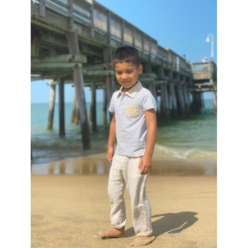 Me & Henry | Beige Bosun Gauze Pants 0-3m Beige
