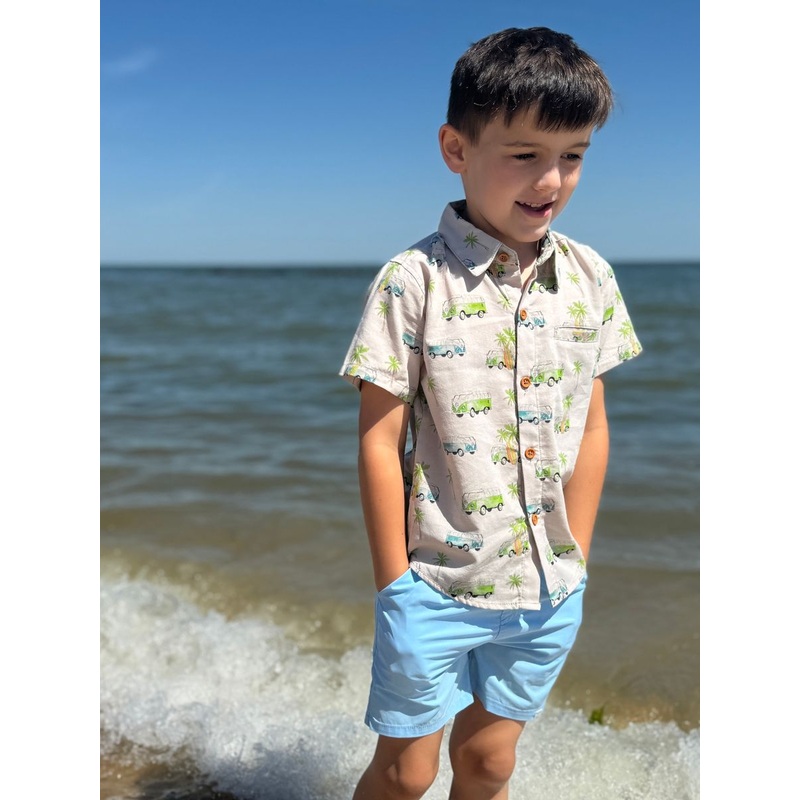 Me & Henry | Campervan Maui Printed Shirt 2-3y Campervan
