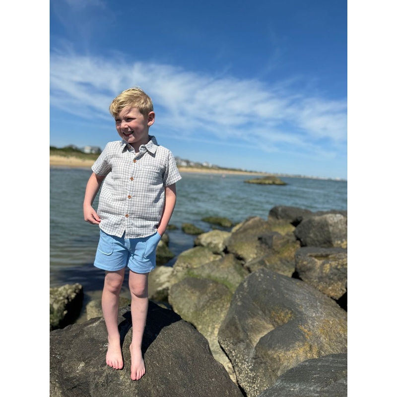Me & Henry | Grey Plaid Newport Woven Shirt 2-3y Grey Plaid