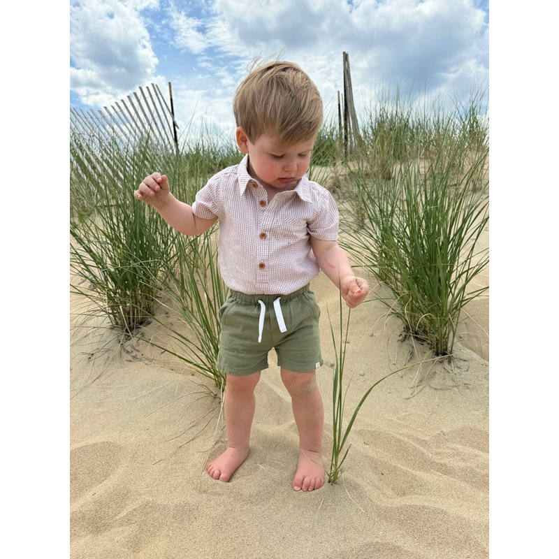 Me & Henry | Khaki Hugo Twill Shorts 0-3m Khaki