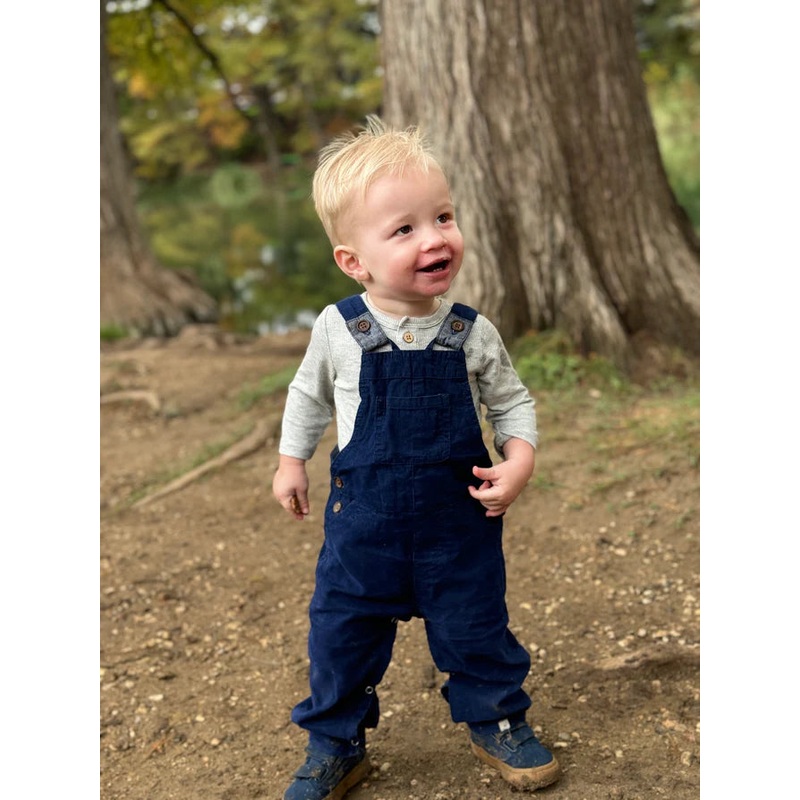 Me & Henry | Navy Harrison Cord Overalls 0-3m Navy