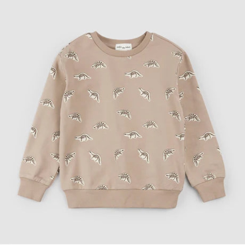 Miles the Label | Dino Fossil Sweatshirt 2 Dino Fossil on Taupe