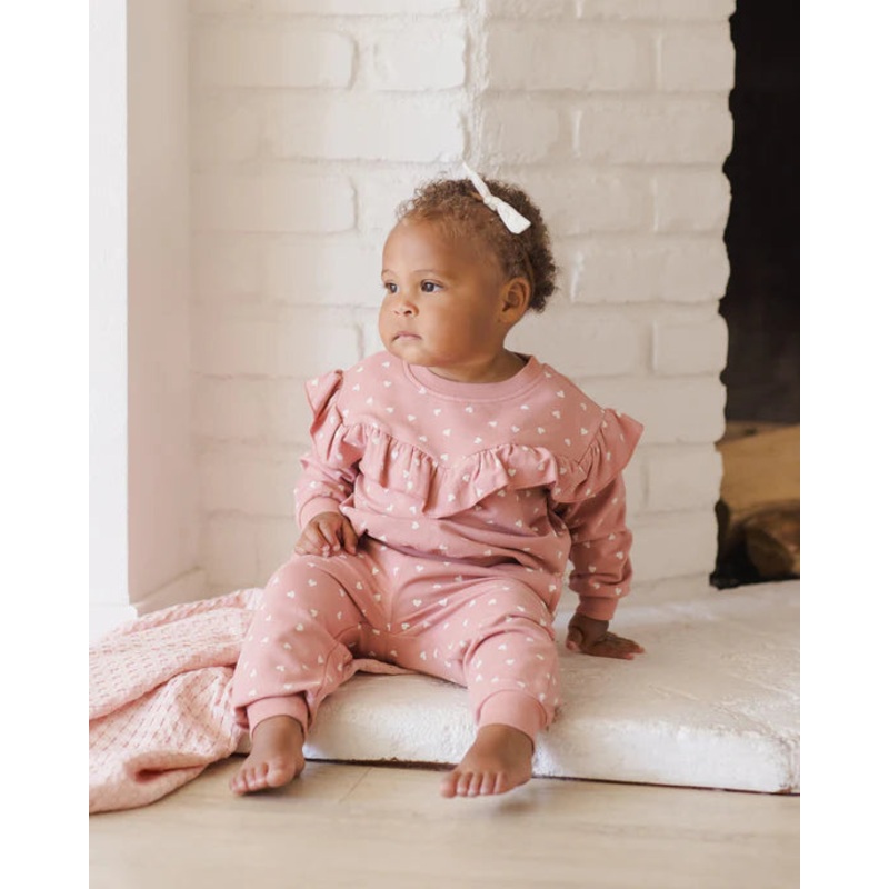 Quincy Mae | Lipstick Hearts Relaxed Sweatpant 0-3m Lipstick Hearts