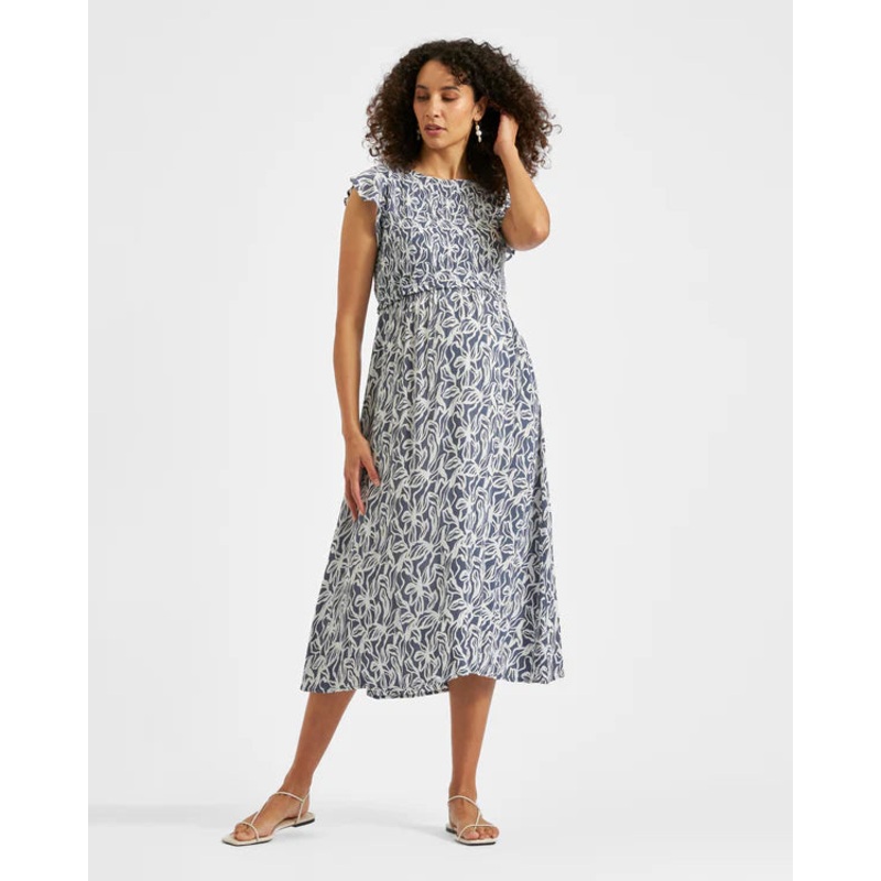 Ripe Maternity | Edie Nursing Dress S Indigo & White