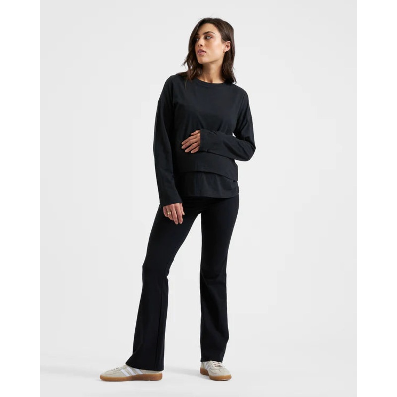 Ripe Maternity | Organic Jersey Flare Pant S Black