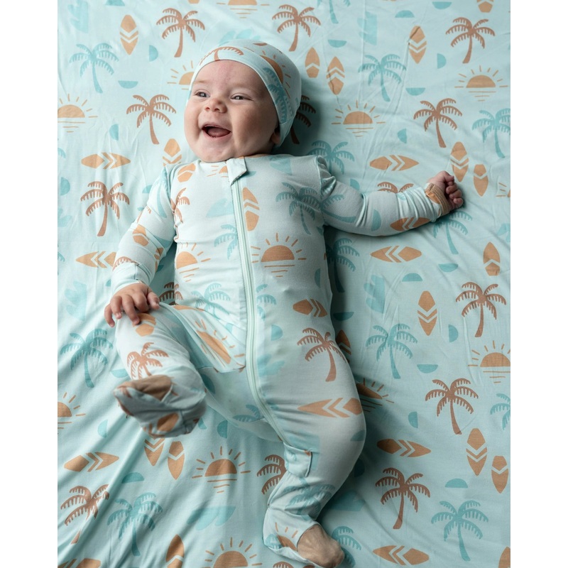 Silkberry Baby | Bamboo Footie with Two Way Zipper 0-3m Sunny Shores