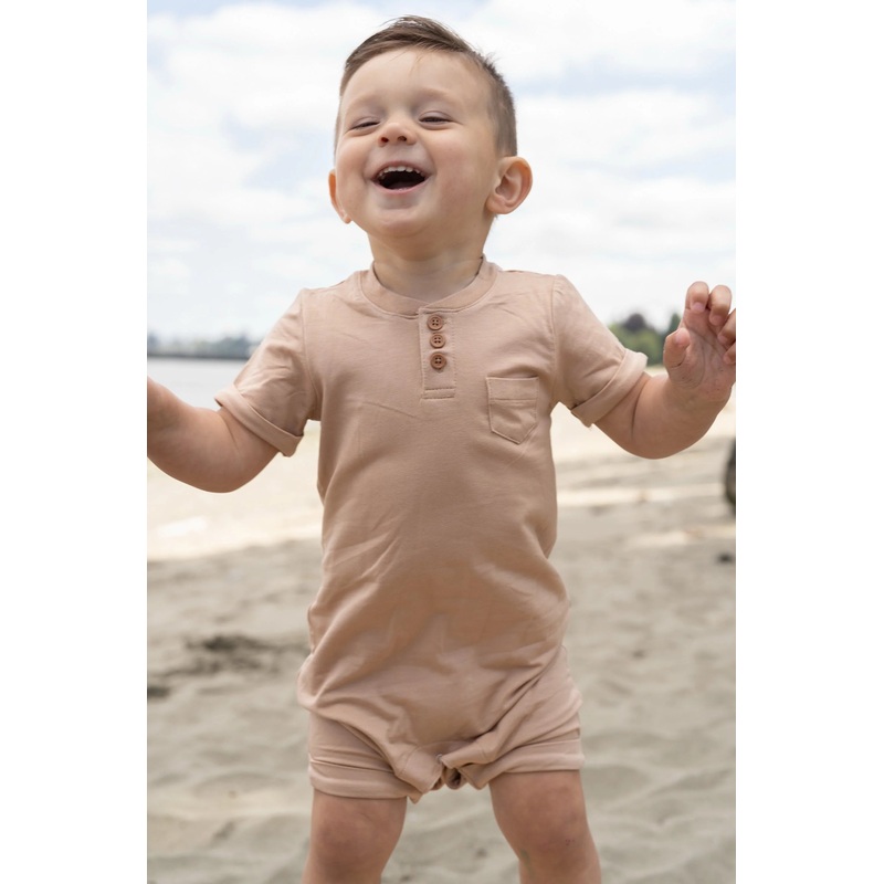 Silkberry Baby | Bamboo Short Sleeve Romper with Buttons 0-3m Aqua