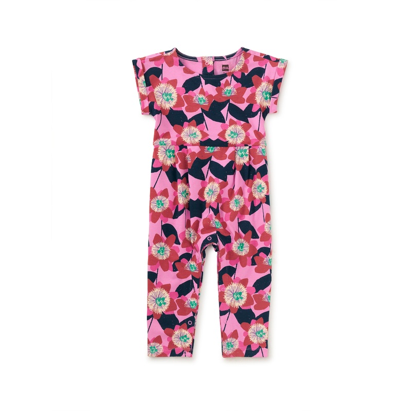 Tea Collection | Passion Flower Cuff Sleeve Baby Romper 0-3m Passion Flower