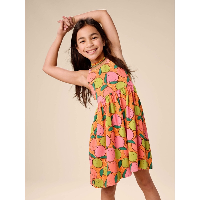 Tea Collection | Racerback Twirl Dress 2T Dotty Citrus