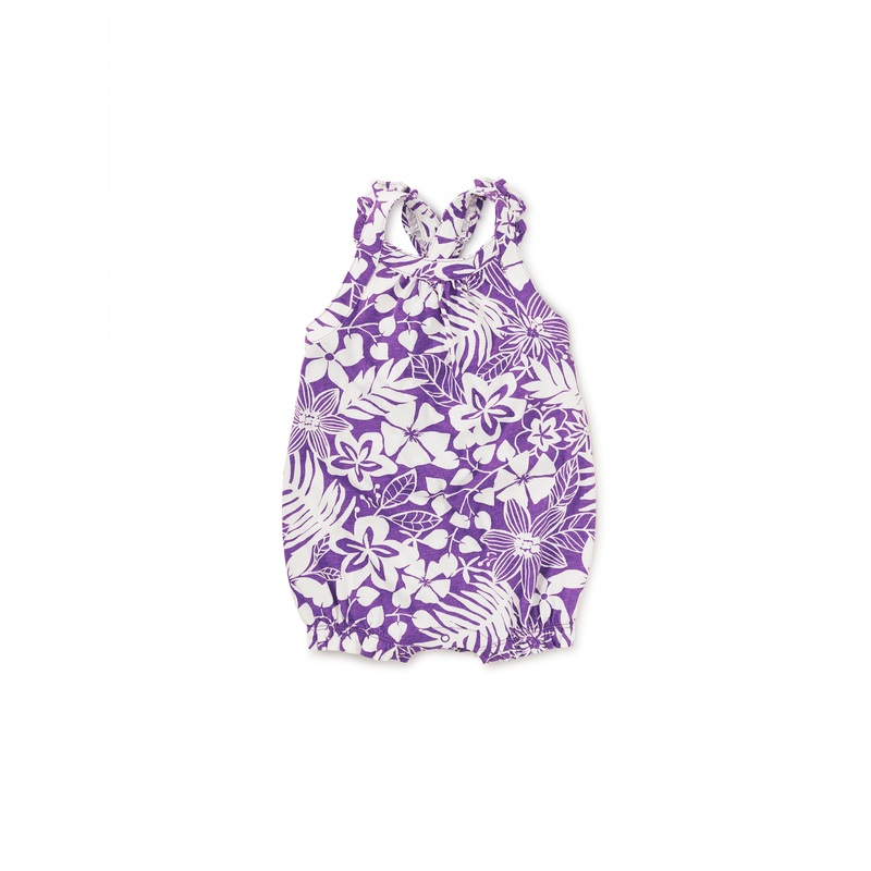 Tea Collection | Tropical Foliage Cross-Back Baby Romper 0-3m Tropical Foliage