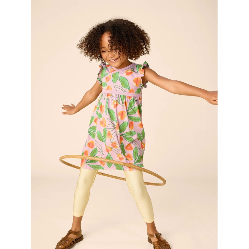 Tea Collection | Wrap Neck Dress 3-6m Cashew Apple