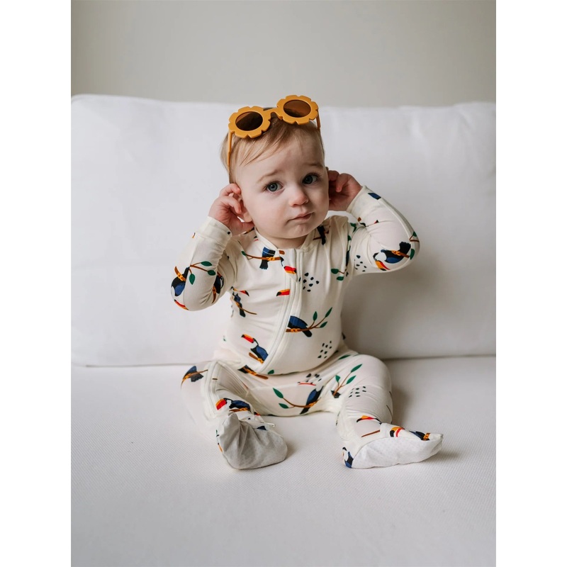 ZippyJamz | Premium Bamboo Footed Sleeper NB Toucan Tales