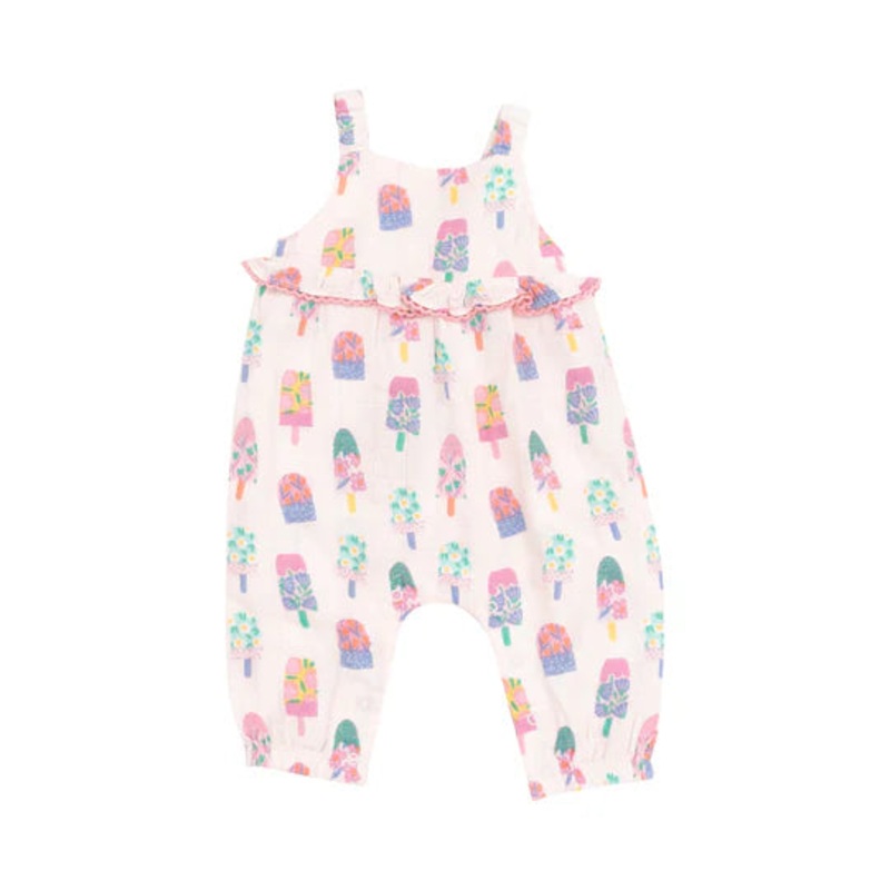 Angel Dear | Ruffle Waist Romper 0-3m Floral Popsicles
